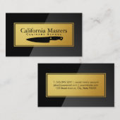 Carte De Visite Couteau de cuisine | Black Gloss | Métal or (Devant / Derrière)