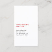 CARTE DE VISITE COUTEAU DE POIDS DE FORCE EN ROUGE (Dos)