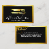 Carte De Visite Couteau d'or et Whisk | exécutif (Devant / Derrière)