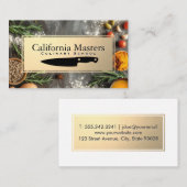 Carte De Visite Couteau | Épices et ingrédients de cuisine (Devant / Derrière)