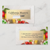 Carte De Visite Couteau | Fruits Légumes | Cadre Or (Devant / Derrière)