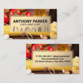 Carte De Visite Couteau | Outils de cuisine | Pâtes et légumes (Devant / Derrière)