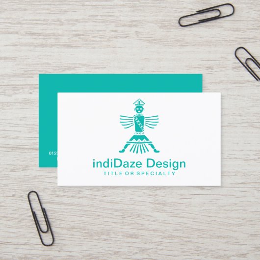 Carte De Visite couteau turquoise (Devant/Arrière en situation)