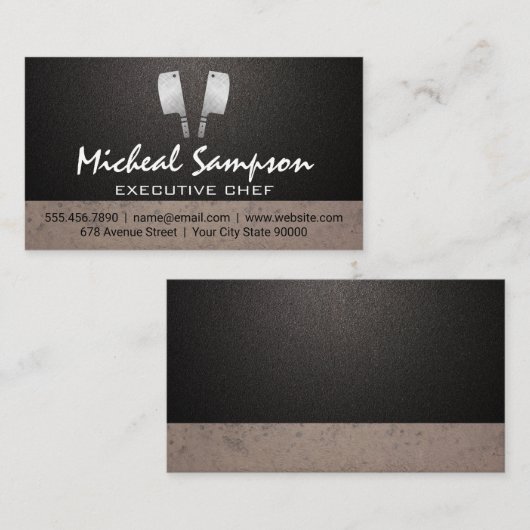 Carte De Visite Couteaux boucher | Chef (Devant / Derrière)