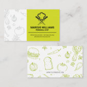 Carte De Visite Couteaux Chef et logo Casquette (Devant / Derrière)