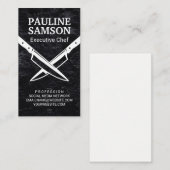 Carte De Visite Couteaux croisés | Ardoise (Devant / Derrière)