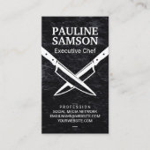 Carte De Visite Couteaux croisés | Ardoise (Devant)