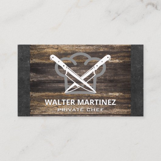 Carte De Visite Couteaux croisés | Chef Casquette (Devant)