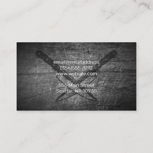 Carte De Visite Couteaux croisés | Métal écaillé (Dos)