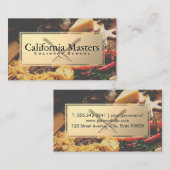 Carte De Visite Couteaux croisés | Or métallique | Nourriture sur  (Devant / Derrière)