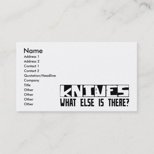 Carte De Visite Couteaux quoi encore est là ? (Devant)