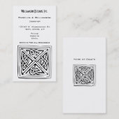 Carte De Visite Coutume celtique de blanc de noir de conception de (Devant / Derrière)