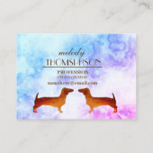 Carte De Visite Coutume d'aquarelle de teckel (Dos)