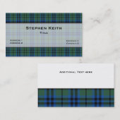 Carte De Visite Coutume de plaid de tartan de Keith (Devant / Derrière)