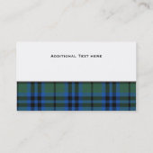 Carte De Visite Coutume de plaid de tartan de Keith (Dos)