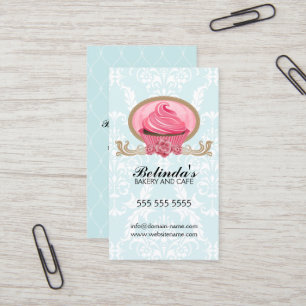 Carte De Visite Coutume élégante de boulangerie de petit gâteau