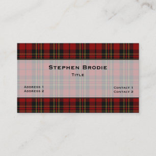 Carte De Visite Coutume élégante de plaid de tartan de Brodie