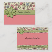 Carte De Visite Coutume fantaisie rose de monogramme de (Devant / Derrière)