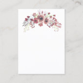 Carte De Visite Coutume florale d'affichage de bijoux de boucle (Dos)