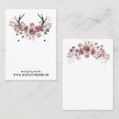 Carte De Visite Coutume florale d'affichage de bijoux de boucle (Devant / Derrière)