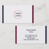 Carte De Visite Coutume marine rouge blanc et bleu (Devant / Derrière)