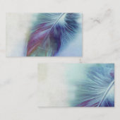 carte de visite coutume modèle bleu plumes art (Devant / Derrière)
