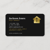 Carte De Visite Coutume Noir + Gold Maison Construction Clou de ma (Dos)