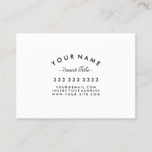 Carte De Visite Coutume noire et blanche professionnelle incurvée