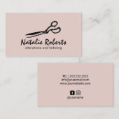Carte De Visite Couture Altération Seamstress Tailor Blush Rose (Devant / Derrière)