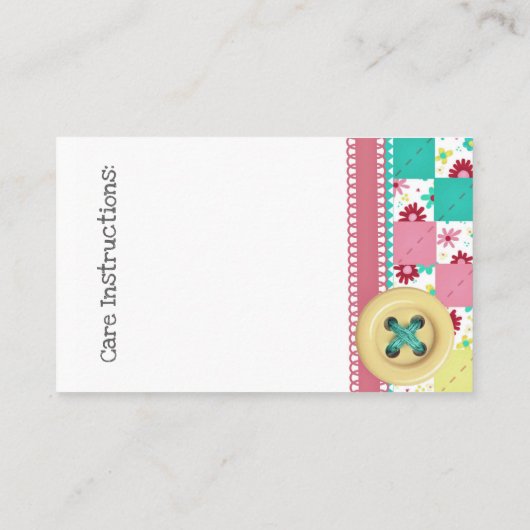 Carte De Visite Couture/Couchage (Dos)