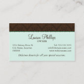 Carte De Visite Couture Cupcake et Damask Bakery (Dos)