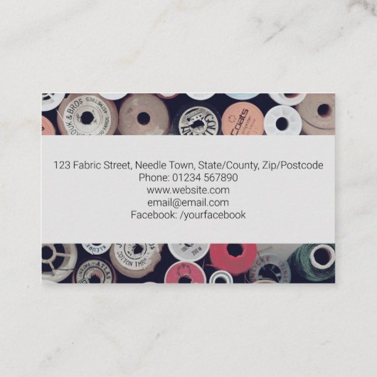 Carte De Visite Couture de bobines de coton (Dos)