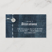 Carte De Visite Couture de changements de jeans de denim de mode (Dos)