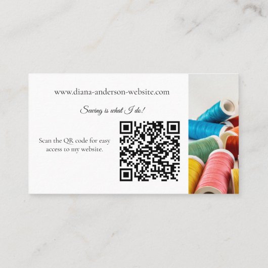 Carte De Visite Couture de couture de code QR modifications sur me (Dos)