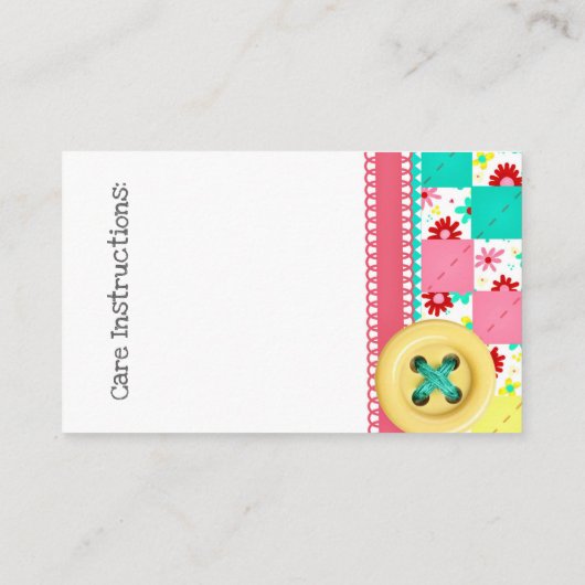 Carte De Visite Couture/Découpage (Dos)