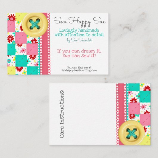 Carte De Visite Couture/Découpage (Devant / Derrière)