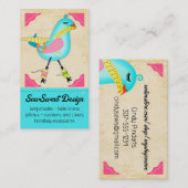Carte De Visite couture d'oiseaux notions artisanale exposition (Devant / Derrière)