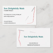 Carte De Visite Couture du stress marin (Devant / Derrière)