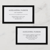 Carte De Visite Couture élégante | noir et blanc (Devant / Derrière)