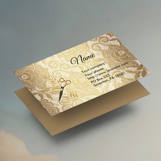 Carte De Visite Couture en dentelle d'or