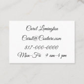 Carte De Visite Couture et modifications (Dos)