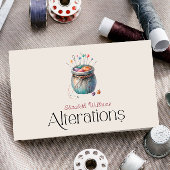 Carte De Visite Couture et modifications Aquarelle QR