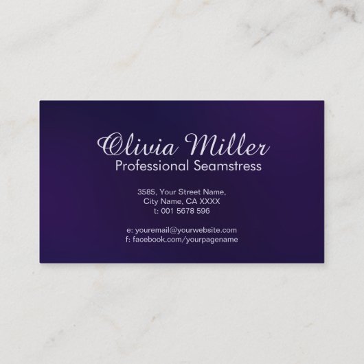 Carte De Visite Couture et modifications - Art ligne (Dos)