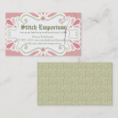 Carte De Visite Couture faite sur commande de fil d'aiguille de (Devant / Derrière)