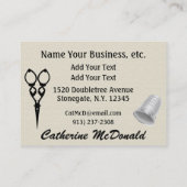 Carte De Visite Couture / Mode / Coiffeuse (Dos)