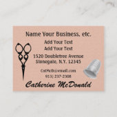 Carte De Visite Couture / Mode / Coiffeuse (Dos)