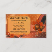 Carte De Visite Couture Patchwork Orange Artisanat (Dos)
