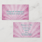 Carte De Visite Couture rose Shabby Rayons solaires (Devant / Derrière)