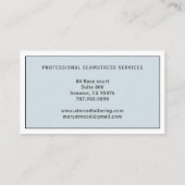 Carte De Visite Couture sur mesure vintage Seamstress (Dos)