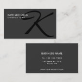 Carte De Visite Couturier professionnel de monogramme élégant (Devant / Derrière)